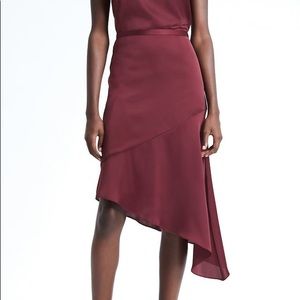 Silk asymmetrical skirt